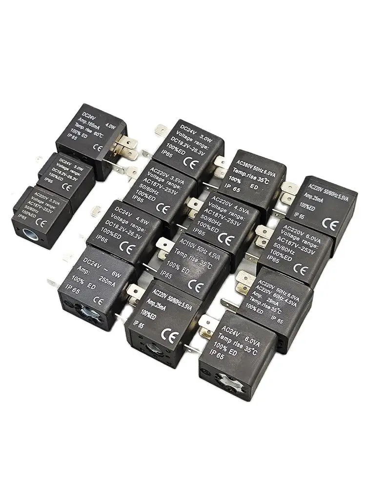 صمام لولبي All-copper solenoid valve coil AC220V 3.5VA 6.0VA DC24V 3.0W 6.0W الهواء المضغوط — تفصيل 4