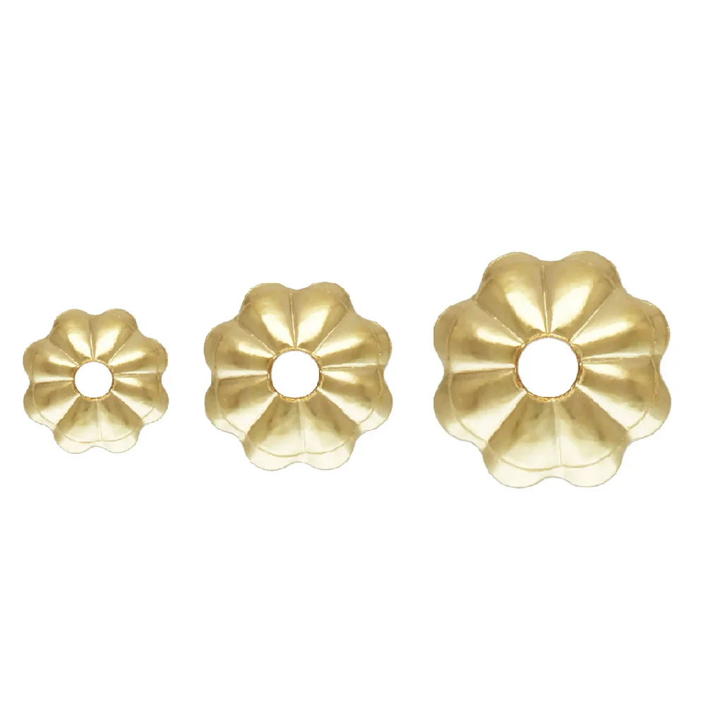 14K Gold Filled Plain Flower Bead Caps for Floral Blossom Jewelry 3mm 4mm 5mm 6mm 7mm