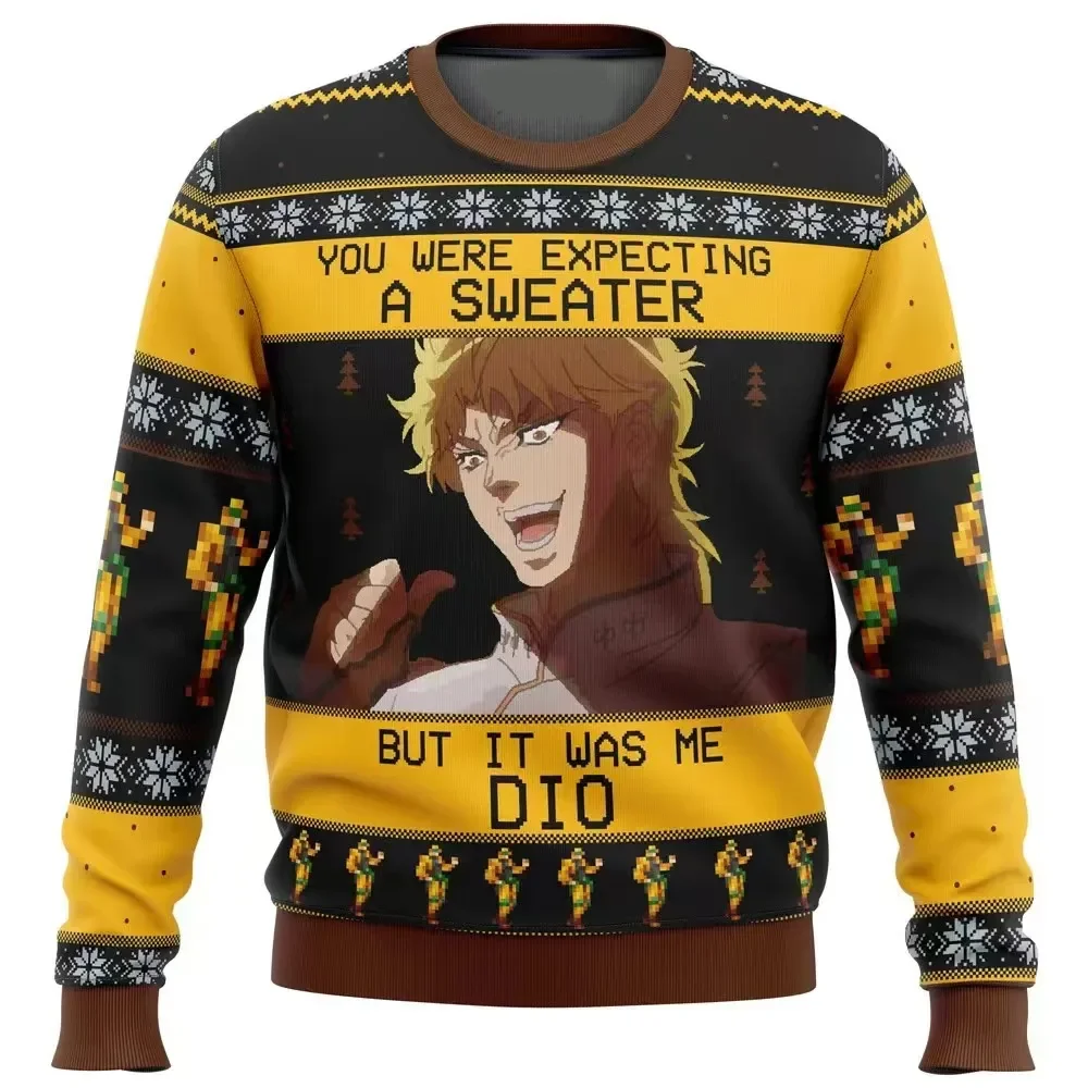 

It Was Me Dio Jojo’s Bizarre Adventure Ugly Christmas Sweater Women Men Pullover Tops Cartoon Anime Couple Hoodie Sweatshirt