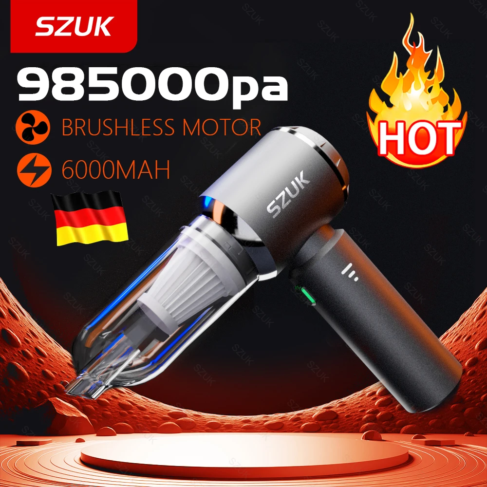 SZUK Car Vacuum Cleaner 985000Pa Powerful Wireless Mini Handheld  Cleaning Machine Portable  Vacuum Cleaner for Car and Home