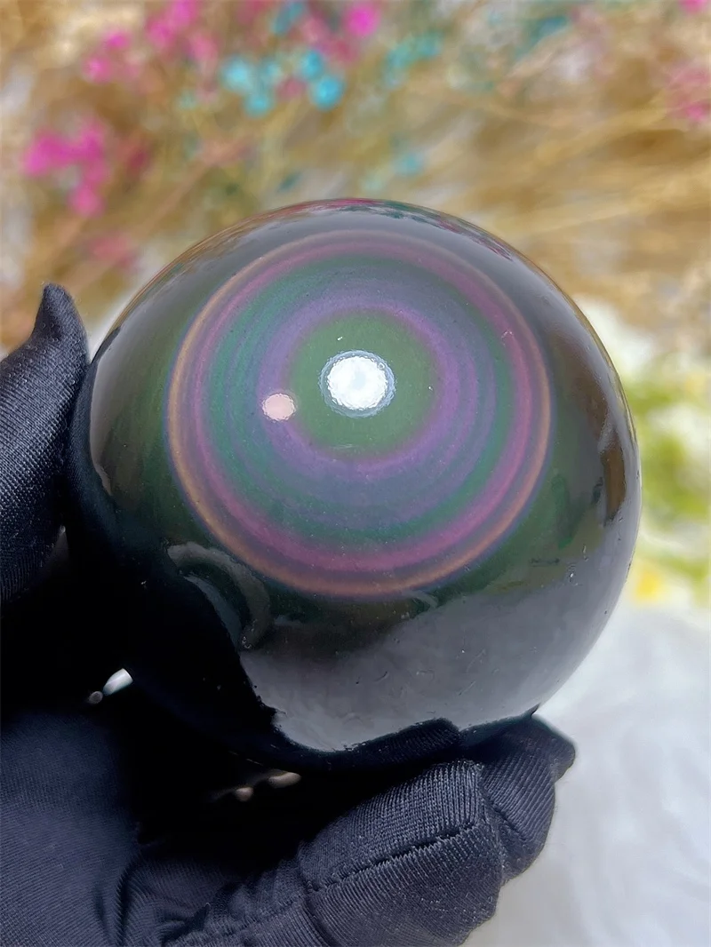 

Natural Rainbow Obsidian Sphere Reiki Healing Stone Home Decoration Exquisite Gift