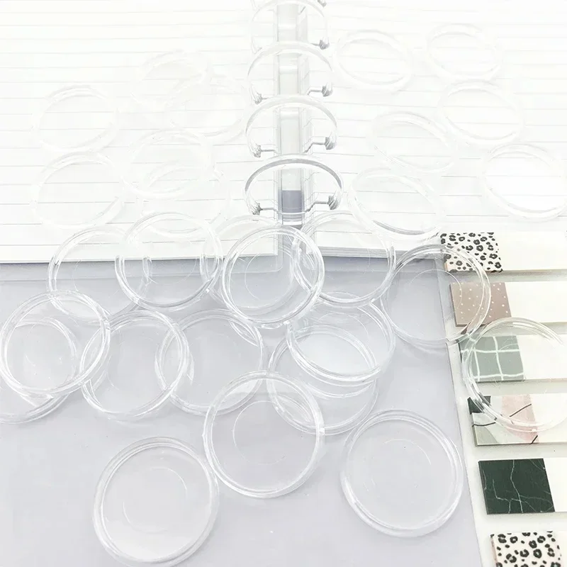 100 sztuk plastikowych dysków Super przezroczysty segregator do segregatorów Loose Leaf Planner Disc Bound Notebook Discs Mushroom Hole Binder Rings — zdjęcie produktu 7