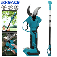 TKKEACE 40mm1000W Brushless Electric Scissors Pruner Telescopic Extension Pole Cordless Tree Bonsai Pruning Shear for Makita 18V
