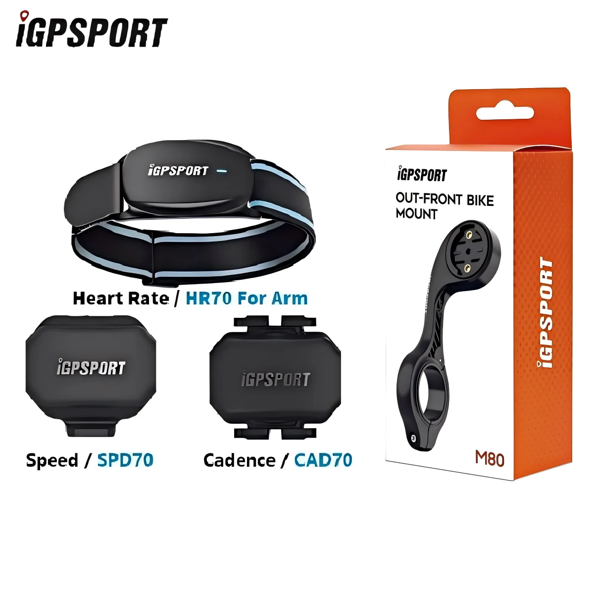 

IGPSPORT SPD70 CAD70 Датчик скорости Двухрежимная поддержка велосипедного каденса HR40 HR70 Монитор сердечного ритма для BSC100S BSC200 BSC300 Garmin
