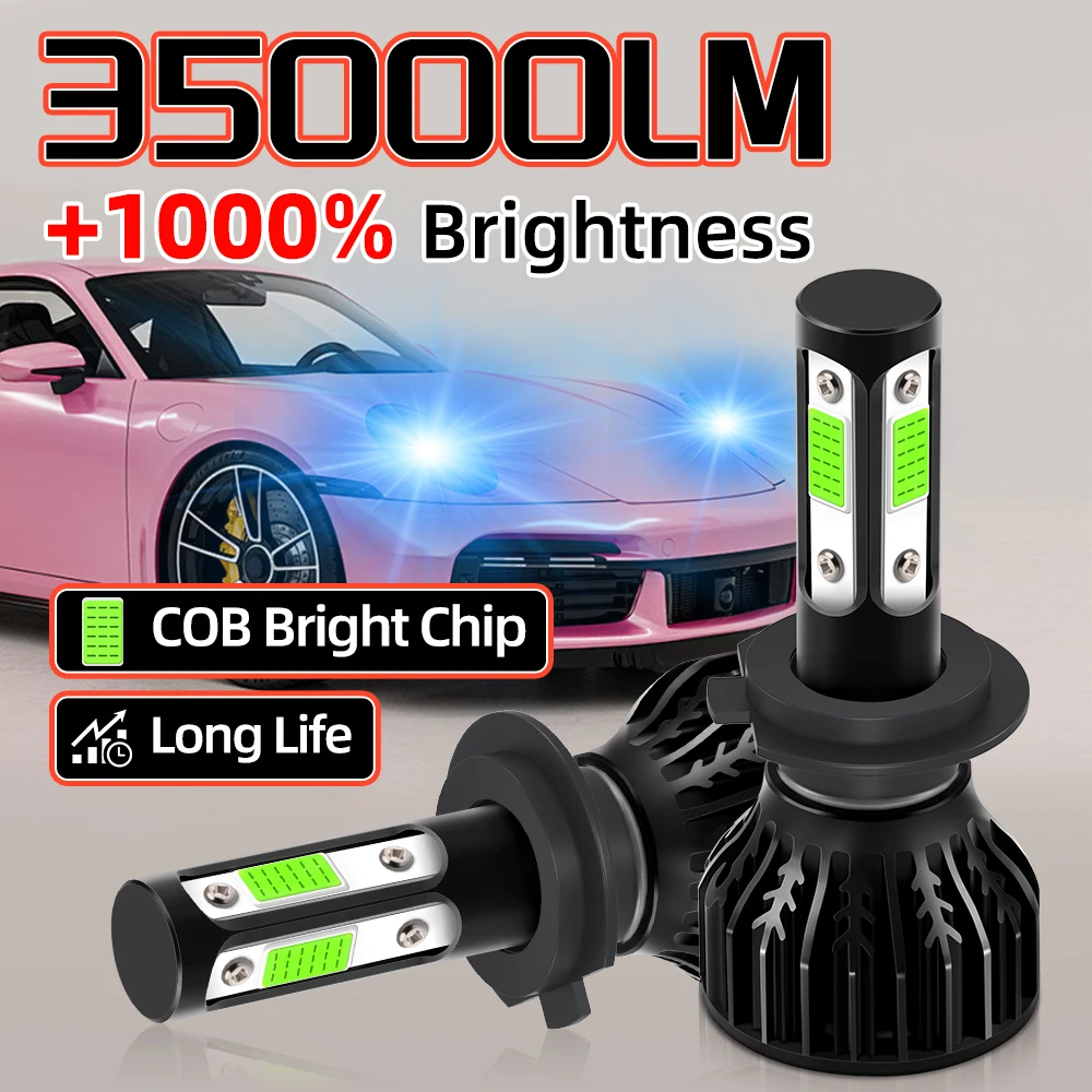 

35000LM Четырехсторонний чип 6000K/8000K Автомобильные светодиодные фары H4 H7 H11 Светодиодные фары 9005 9006 HB3 HB4 светодиодные фары