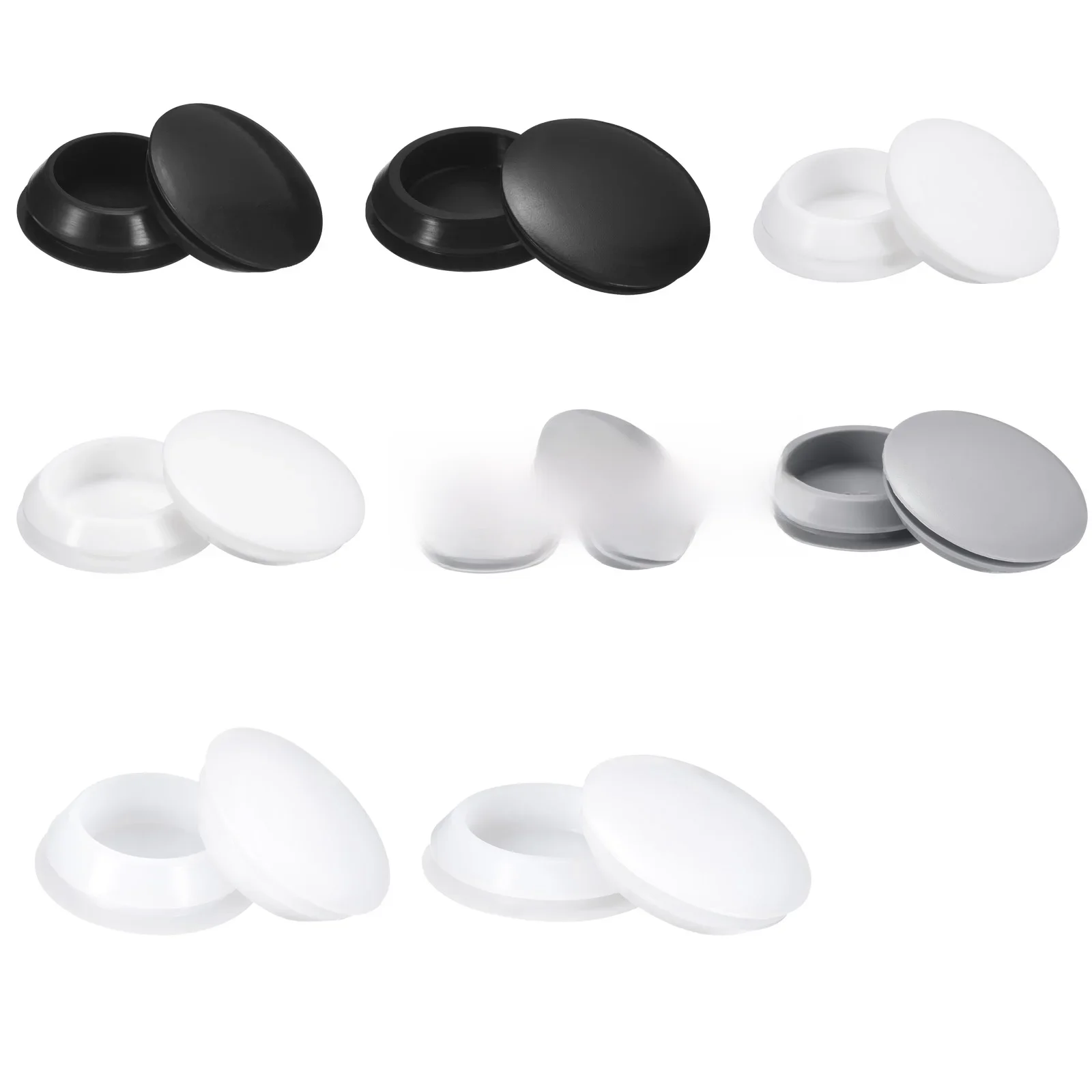 Bouchons de trou ronds en silicone, bouchons de trou de verrouillage encliquetables en caoutchouc, bouchons de trou, embouts de meubles, inserts de tube métallique, 28-38mm, 4 pièces, 8 pièces