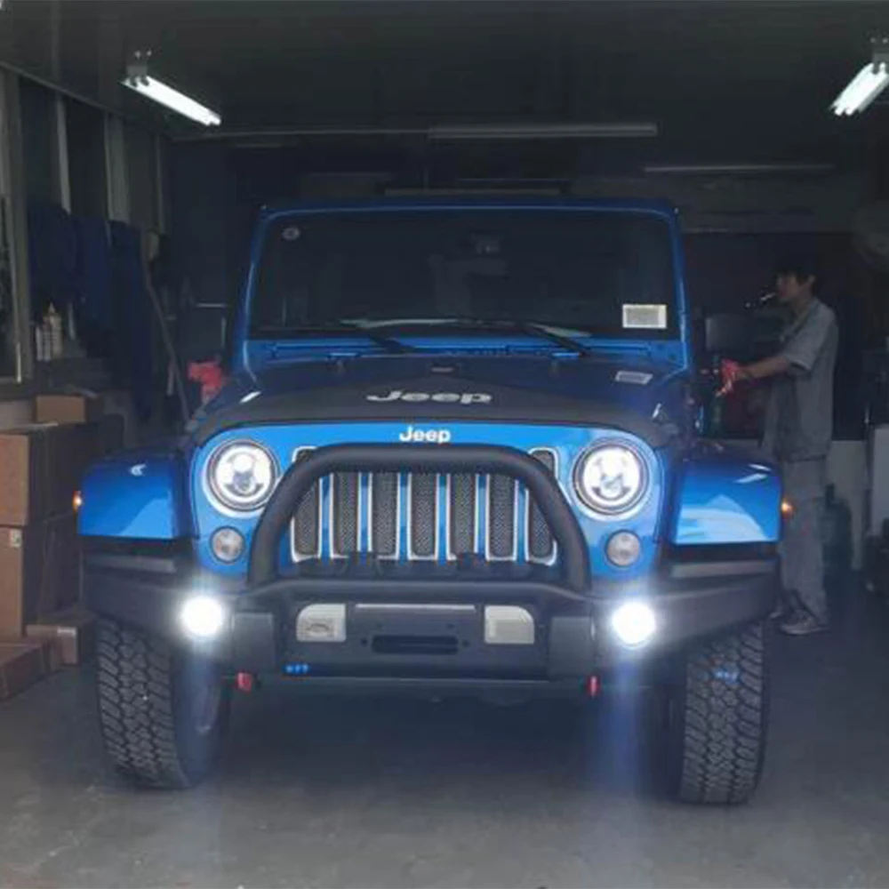 

SXMA J022 LED Headlights with LED Ring 7-inch LED Head Lamp Lights High/Low Beam for Jeep for WranglerJK07-17