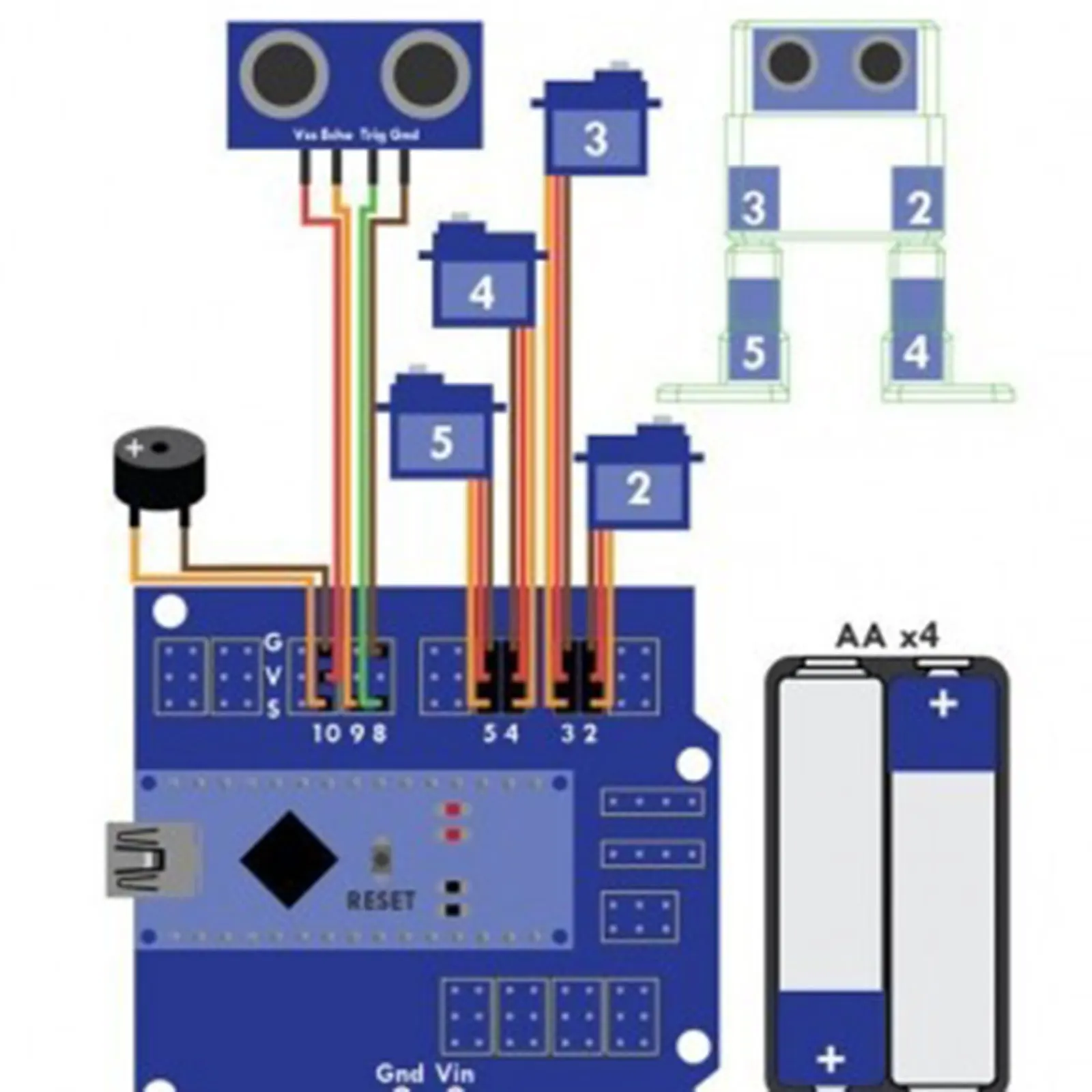 3D OTTO Robot Ultrasonic Obstacle Avoidance Humanity Playmate Builder Programmable Robot for Arduino Robot Starter DIY Kit