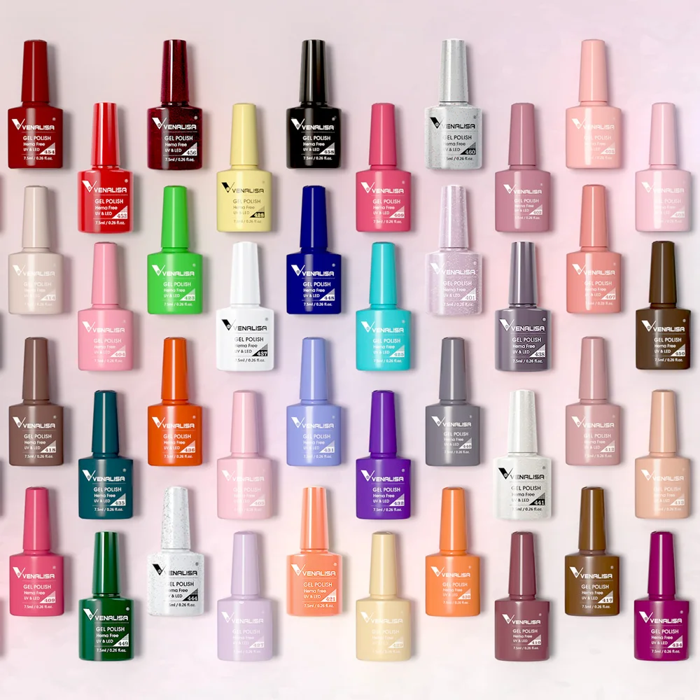 VENALISA Nagel-Gel-Nagellack, rosa Glitzer-Gel, langlebig, semi-permanent, Soak Off UV-LED-Gel-Lack, vollständige Abdeckung, Nagelgel, 7,5 ml – Detail 11