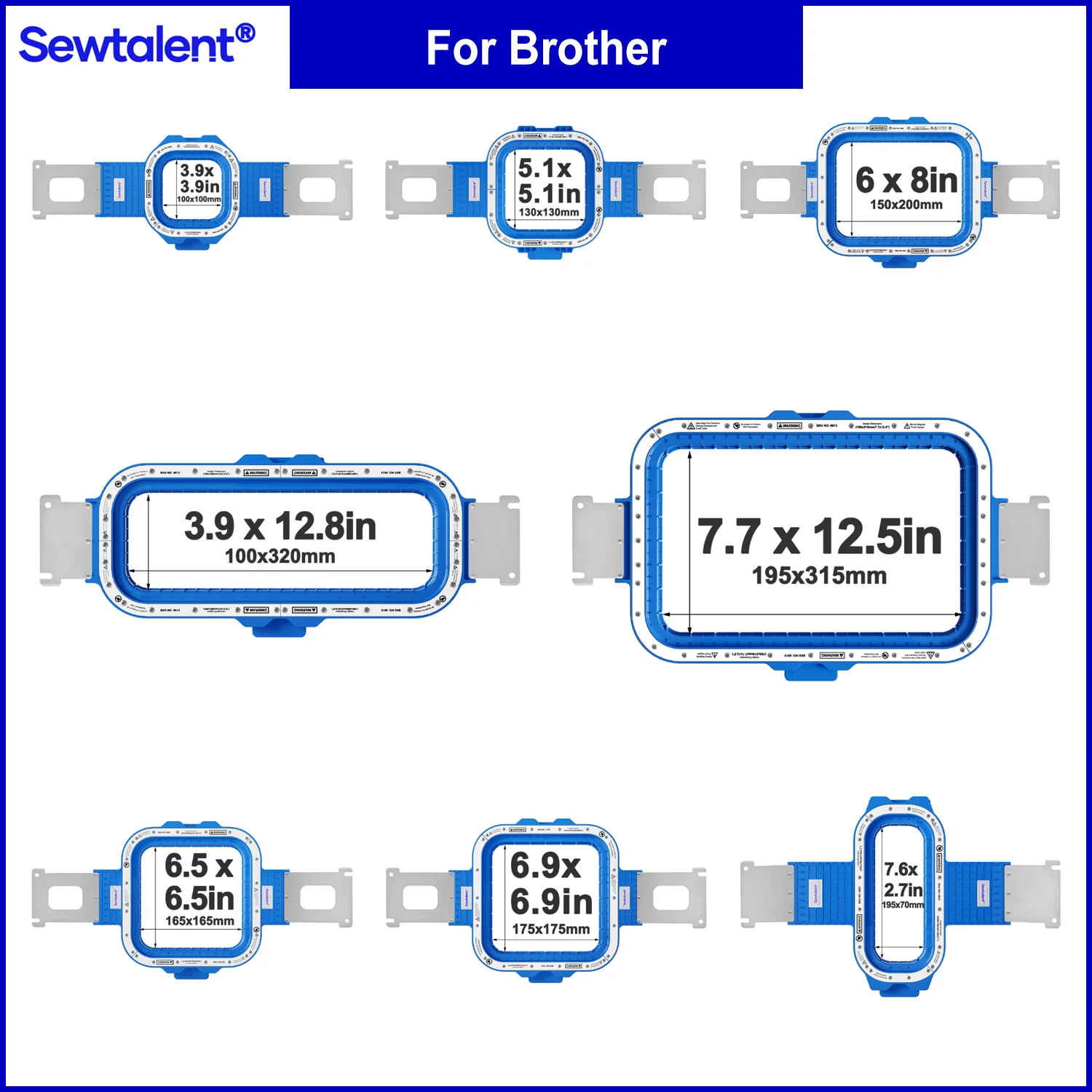 Brother VR PRS100 PR1X PR620 PR650 PR655 PR670E PR680W PR1000E PR1050X 1055X with Sewtalent Mighty hoop Magnetic embroidery hoop