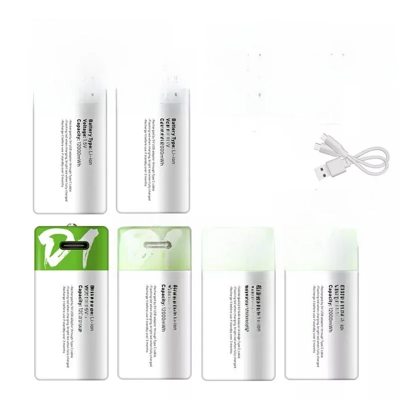 Akumulator litowy 1.5V LR20 12000mWh rozmiaru D z kablem do ładowania Type-C, do latarek, kuchenek gazowych i podgrzewaczy wody. — zdjęcie produktu 7