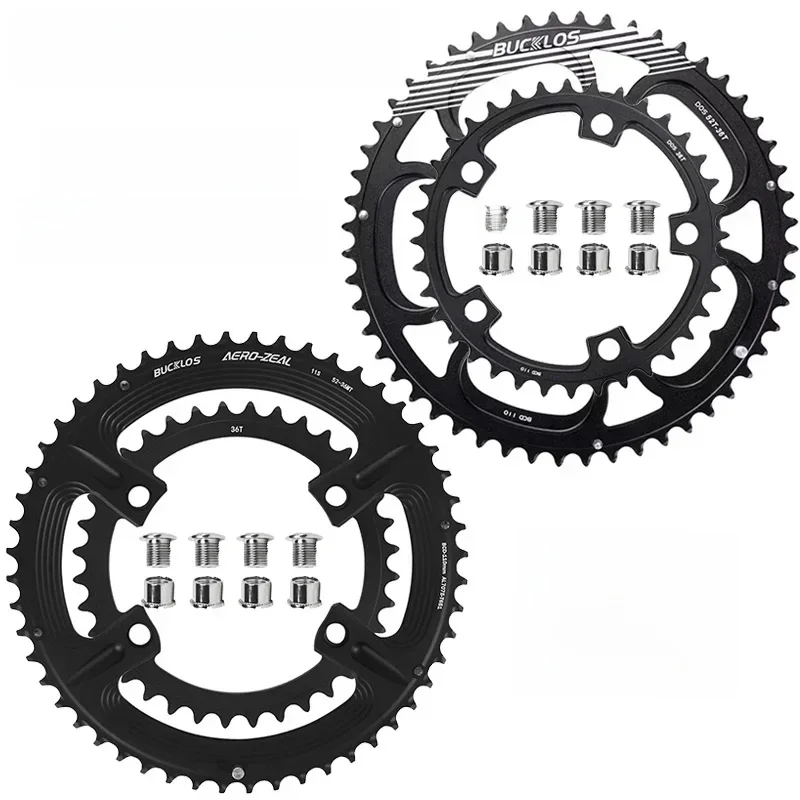 AliExpress BUCKLOS Bicycle Chainwheel 110BCD Bike Crown Chain Ring Road Bike Double Chainring 50-34T 52-36T 53-39T 4/5 Claws Tooth Plate