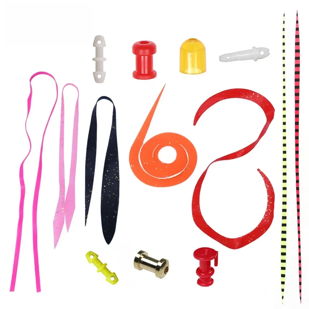 LIONRIVER 20 pièces pêche au vivaneau jupes en Silicone pêche en eau salée Madai Jig remorques Spinnerbait cuivre/plastique pièces coulissantes