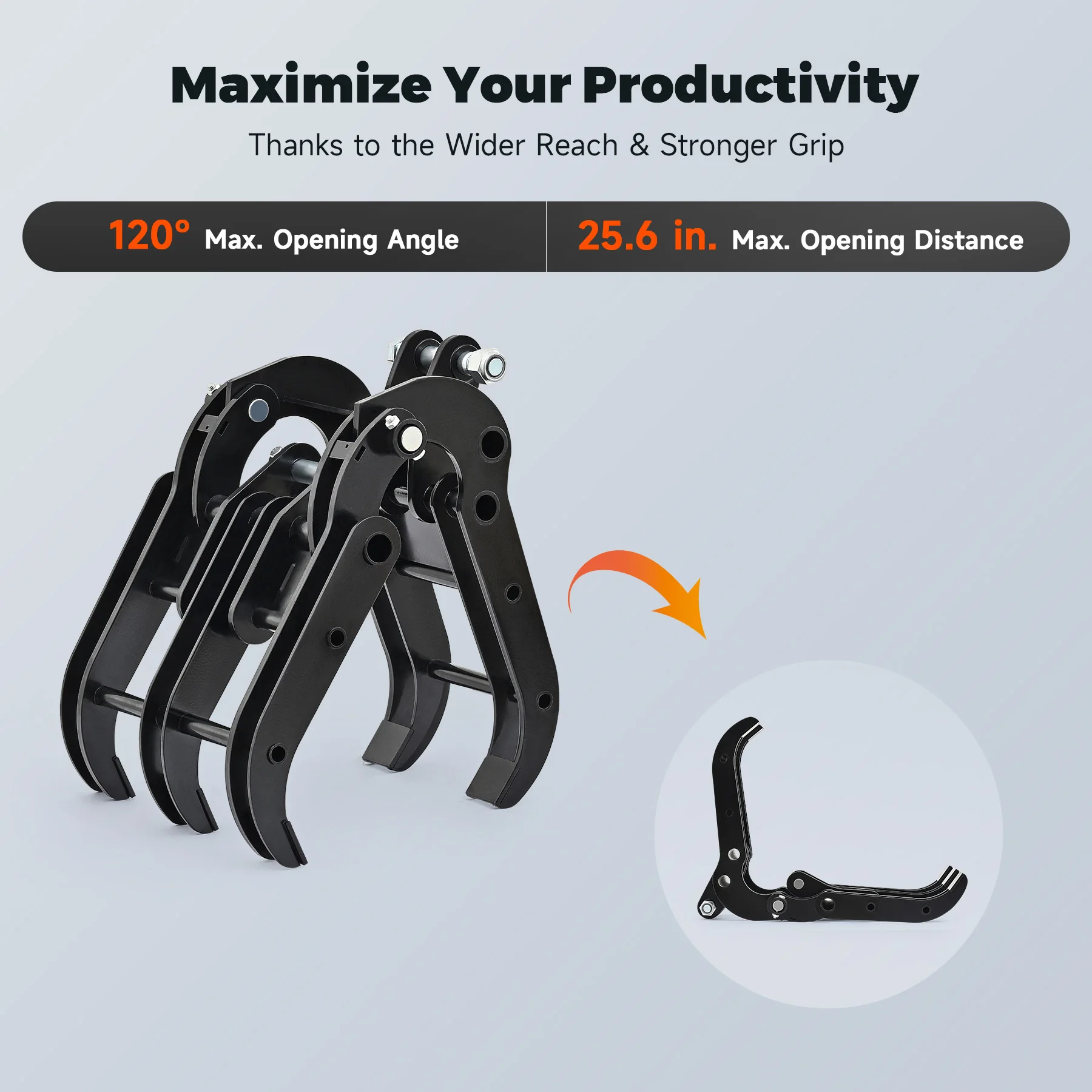 مرفق حفارة صغيرة المنتزع الخشب للإمساك كشط التكشير للحفار الصغير 1-2 طن