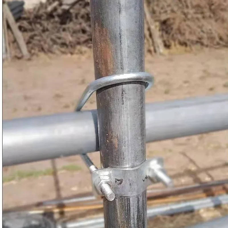 M8 Gegalvaniseerd Dubbele Buisklem U-Vormige Schroef Kruis Bout Staal Pijp Connector Steigers Bevestigingsklem Cross Tube Rolling - afbeelding 2