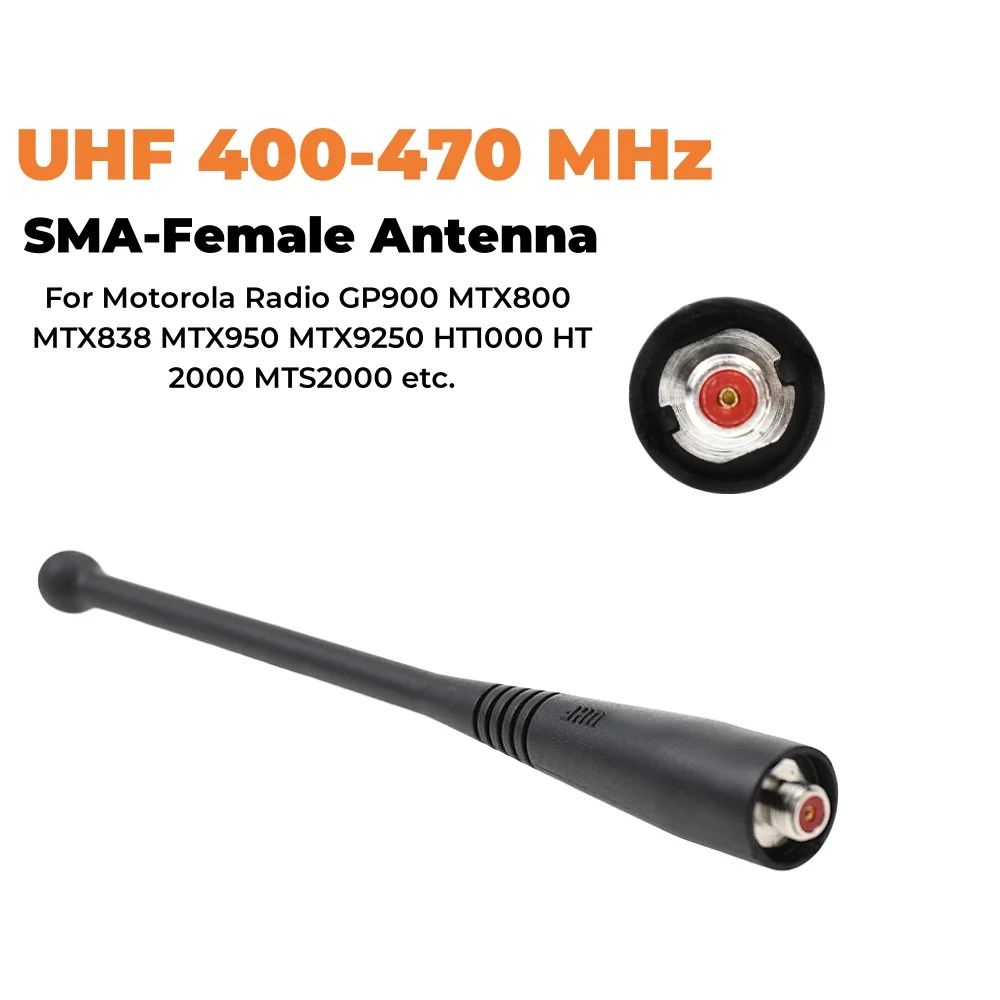 

13.5cm /5.31inch UHF 400-470MHz SMA-Female Antenna for Motorola Radio GP900 MTX800 MTX838 MTX950 MTX9250 HT1000 HT2000 MTS2000