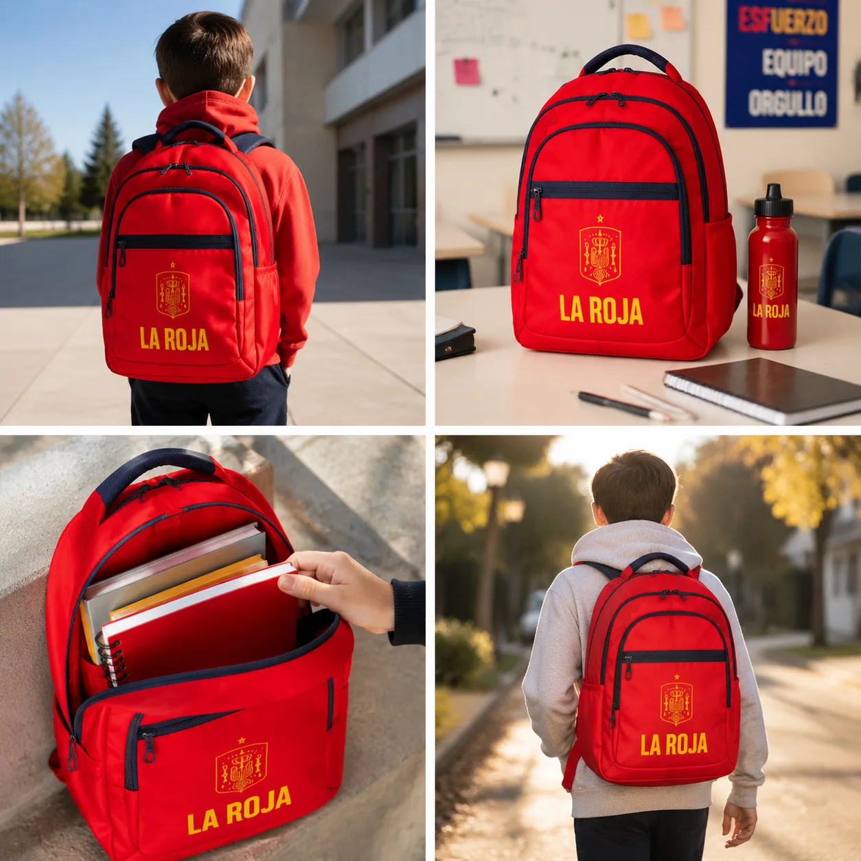 La Roja School Backpack Spanish National Football Team "La Roja", Official Licensed Product National team football backpack 43x30x18cm red and navy blue with compartments - image 7