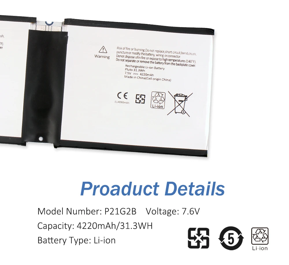 ETESBAY P21G2B Laptop Battery For Microsoft Surface RT 2 II RT2 10.6