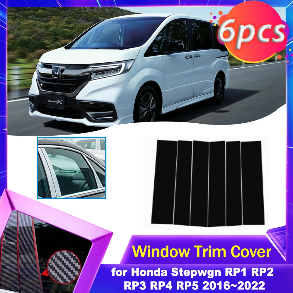 

Car Door Window Trim Cover for Honda Stepwgn RP1 RP2 RP3 RP4 RP5 2016~2022 Carbon Fiber Chrome Sticker Pillar Posts Accessories