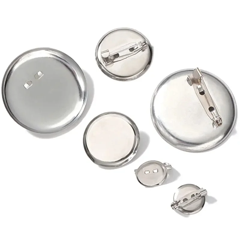 50szt Metalowe zapięcia do broszki Szpilka Dysk Pad Bezel 13/15/19/23/30mm Półfabrykaty Kaboszonowe tace bazowe z klipsem do broszki Diy Biżuteria — zdjęcie 2