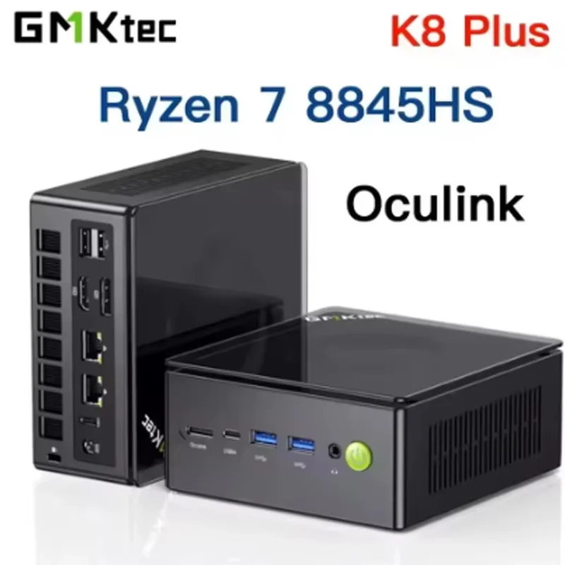 GMKtec K8 Plus Ryzen 7 8845HS Mini PC Windows 11 Pro DDR5 5600MHz PCIe4.0 NVMe SSD WiFi BT5.2 Llama 70B LLM Computer da Gaming