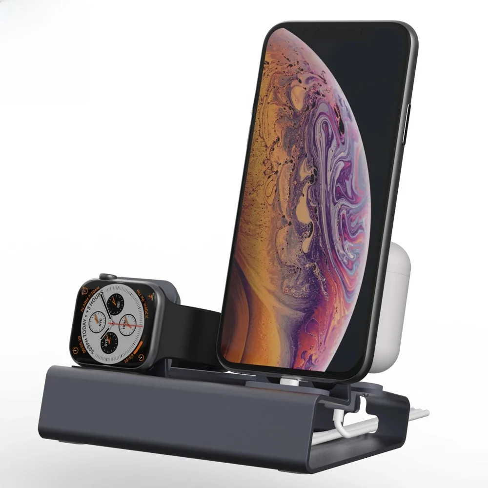 Aluminiowa ładowarka 3 w 1 do iPhone'a 16 Pro Max/AirPods i Apple Watch SE/Series Ultra 2/1,10/9/SE/8/7/6/5/4/3/2/1 Uchwyt na telefon — zdjęcie produktu 7