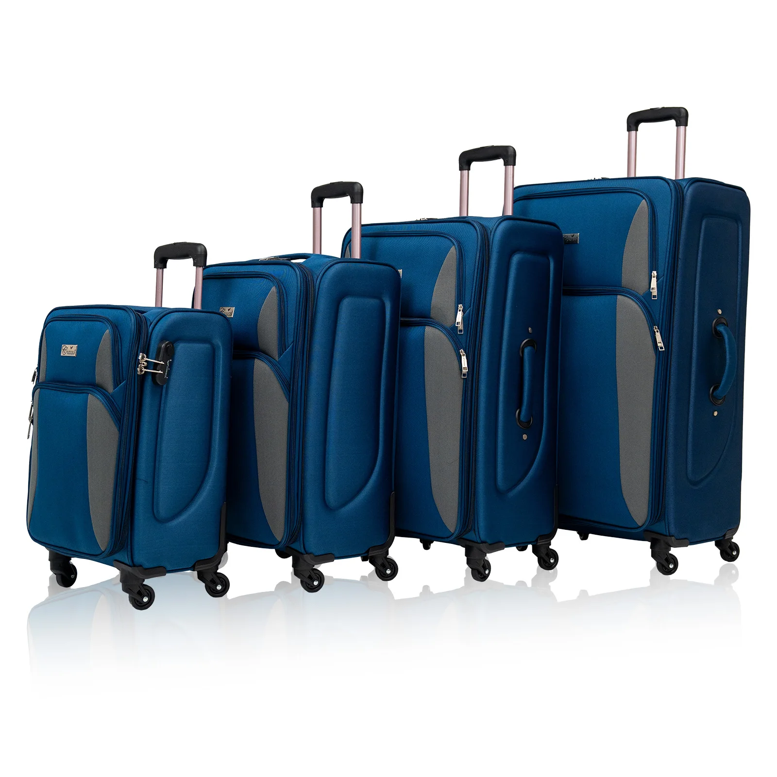 

Polyester Softshell Luggage Expandable 4 Piece 20'' 24'' 28'' 32'' Lightweight Softside Suitcase Travel Set with Spinner Wheels