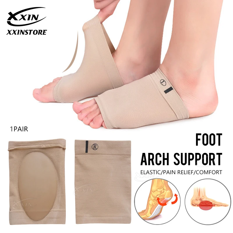 

【Xxin】Elastic Silicone Gel Orthotic Arch Support Foot pad Flat Feet Relieve Pain foot care insoles