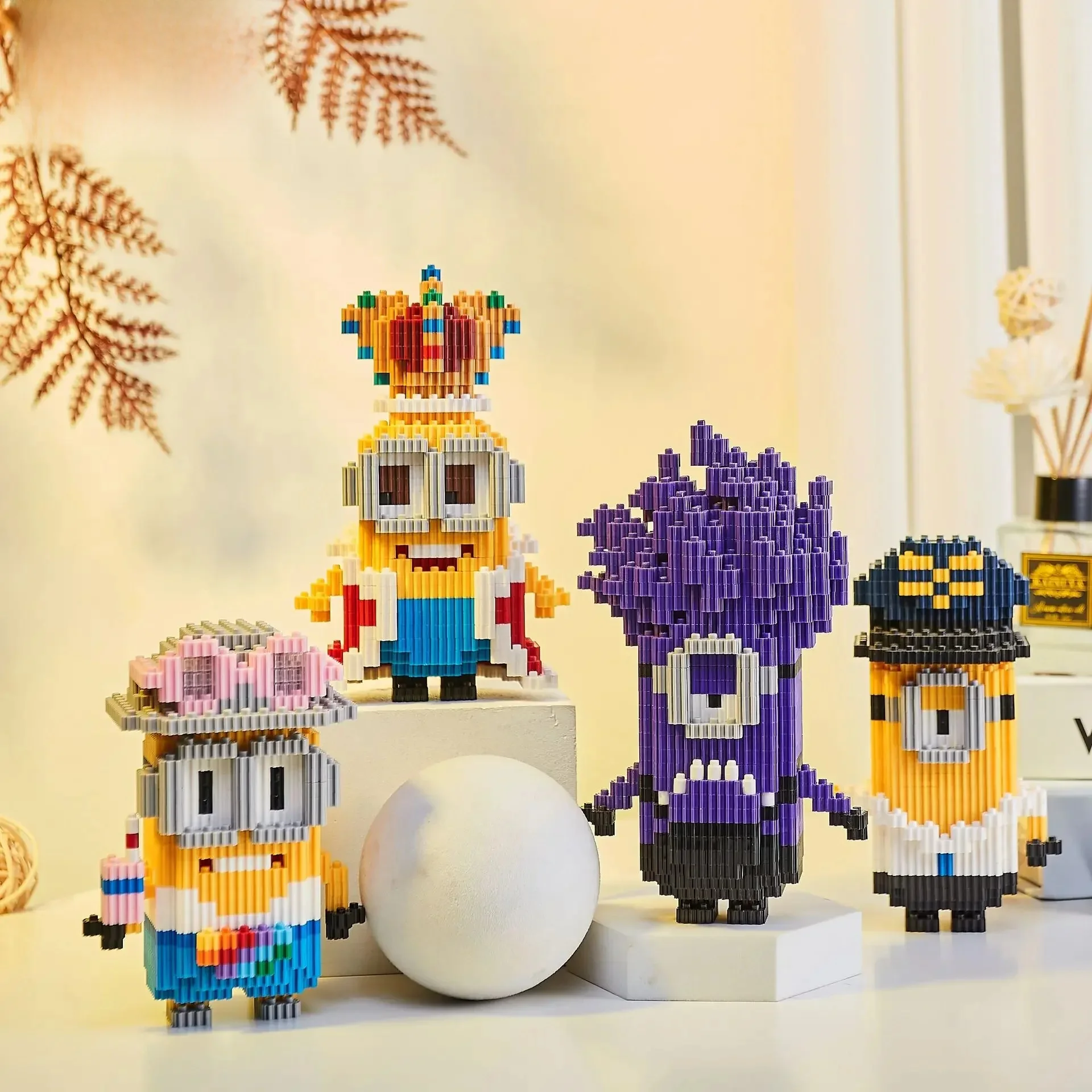 Linkgo Minion connexion blocs de construction Dave Stuart drôle modèle 3D Anime Minions Mini brique Figure jouet pour cadeau de noël