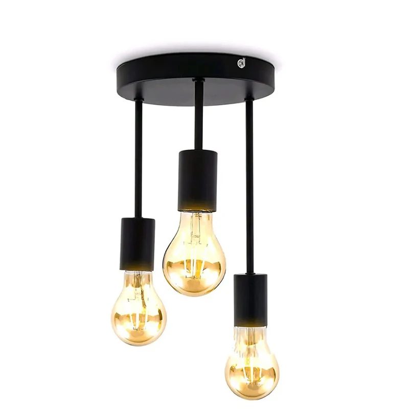 

Industrial Pendant Lamps 3-heads Iron Minimalist Chandeliers for Bedroom Kitchen Living Room Dinning Room Modern Hanging Lights