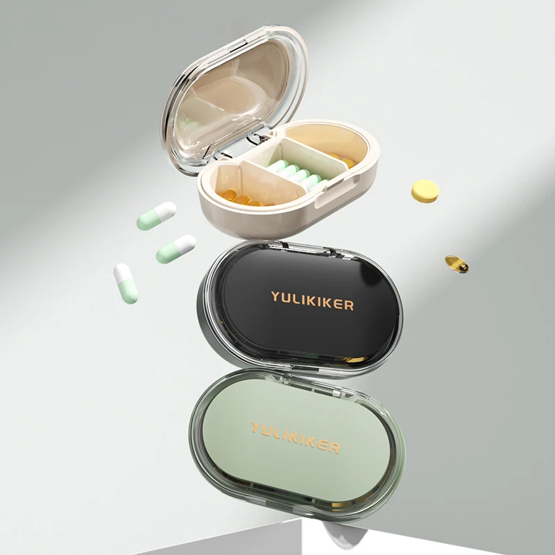 منظم حبوب الدواء الأنيق مع 3 فتحات - مثالي للتشغيل - الذهاب، مثالي للمسافرين وال جداول المزدحمة، فرز الحبوب بسهولة