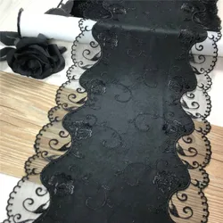 Satin Fabric Lace Trims Embroidery Lace Trim Mesh Lace Trimmings Black Embroidered Lace Underwear Sewing Craft