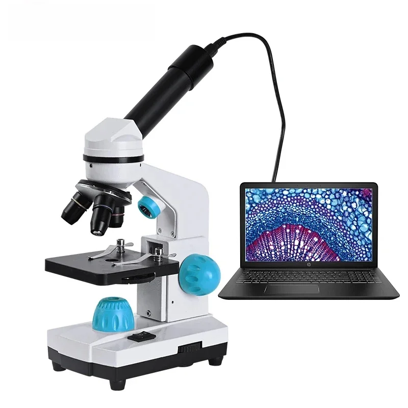 Zoom 2000x biologiczny mikroskop HD + 13 szt. Akcesoria + elektroniczny okular monokularowy laboratorium studenckie laboratorium edukacyjne LED USB — zdjęcie 2