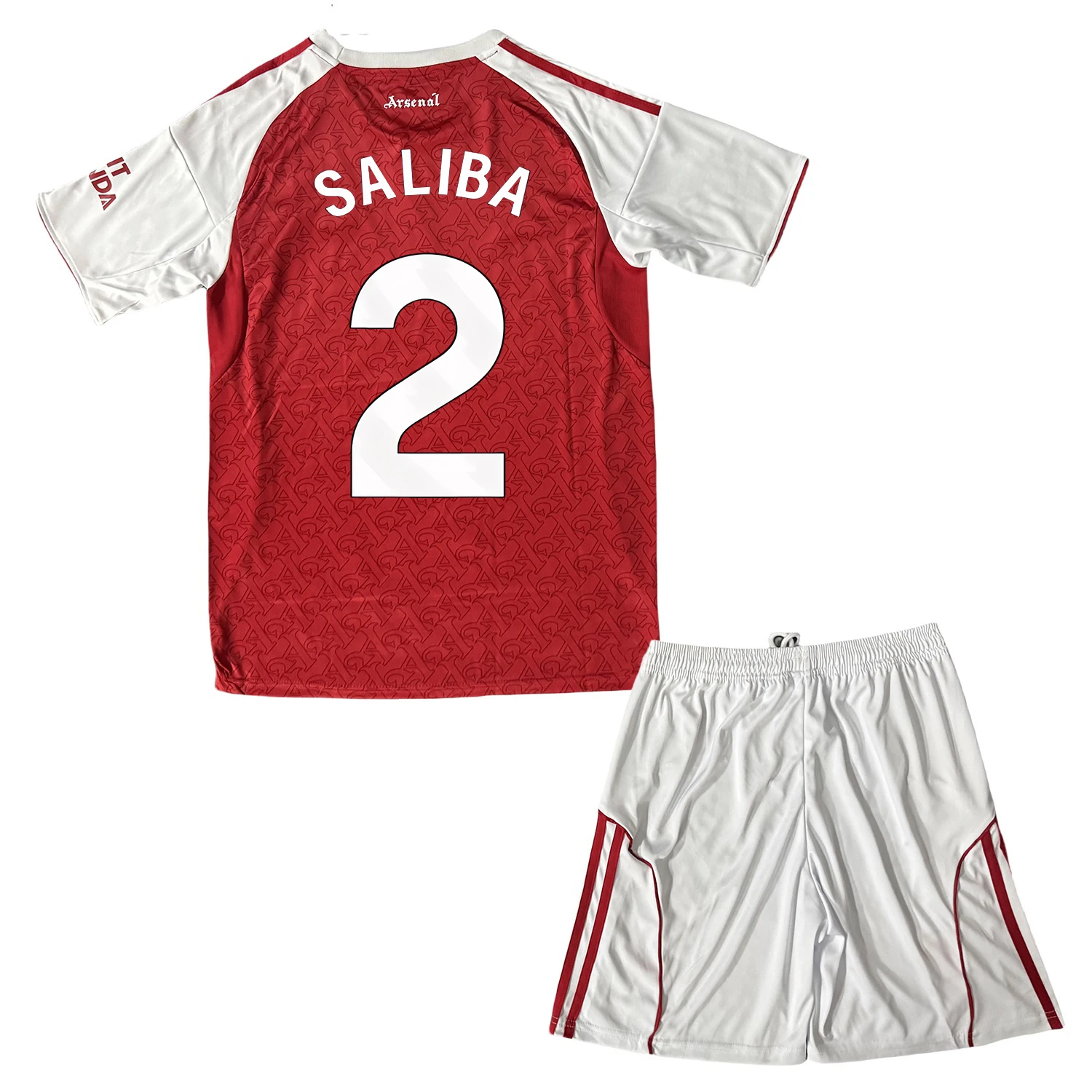 

25-26 Mens/Kids New Activewear ARS Soccer #2 Saliba Jerseys Fashion Sports T-Shirt Red