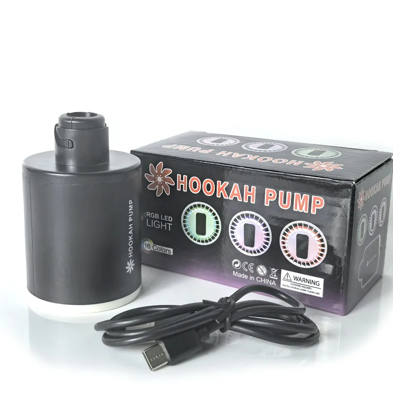 Portable Electronic Hookah Pump Rechargeable Battery USB Charging LED Light Shisha Smoking Tool Chicha Save Breath Accessories