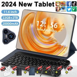 2024 nuovo tablet originale da 11.6 pollici 22GB + 2TB 20000mAh ad alta definizione 4K Android 13 5G dual card WiFi 6.0 tablet GPS