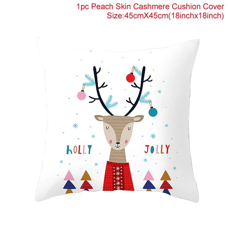 45x45cm Christmas Cushion Cover Pillowcase Sofa Cushion Pillow Case Cotton Pillow Covers Home Decor 2024 Xmas New Year Gift 2025