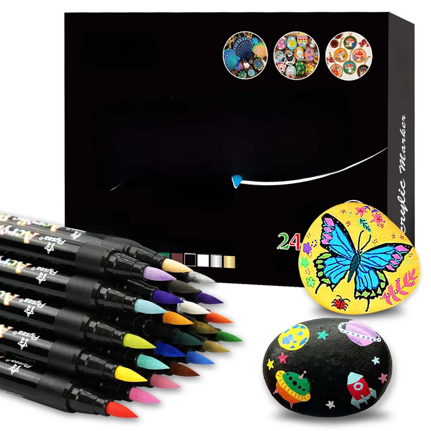 Canetas de Tinta Acrílica, Marcadores de Tinta para Letras, Pintura Criativa, Rochas Canecas, Vidro