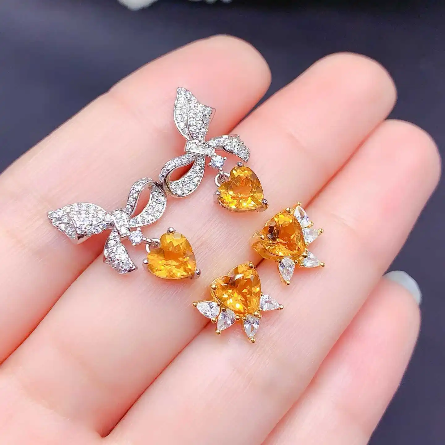 

KJJEAXCMY Natural Gemstone Women's Luxury Impurity Free 6x6mm Yellow Crystal Earrings New 925 Pure Silver Inlaid Gift for Girlfr