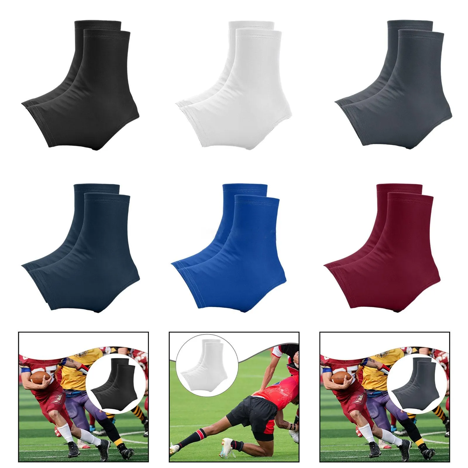 1 Pair Soccer Non Slip Cleat Sleeves Cleat Wraps Ankle Support Polyester Spandex,Cleat Wraps Set Debris Protection for  Hockey