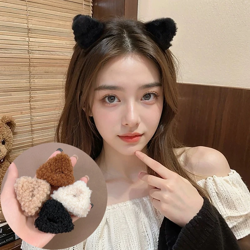 Pinza de Pelo Pequeña con Orejas de Gato Kawaii para Mujer y Niña, Clip Lateral para Flequillo, Pinza para Cabello Rebelde, Pinza de Tiburón Dulce Princesa, Accesorio para el Cabello