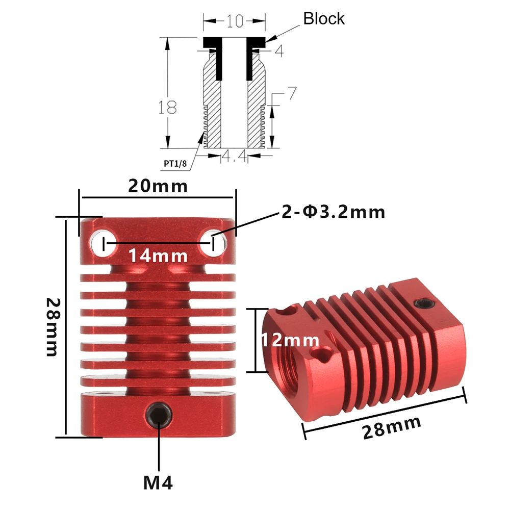 3D Printer Parts/Accessories CR8/CR10 All Metal Heatsink Hot Head Mk8/mk10 Extruder Hotend 1.75MM 3mm Filament For Ender 3 CR10S