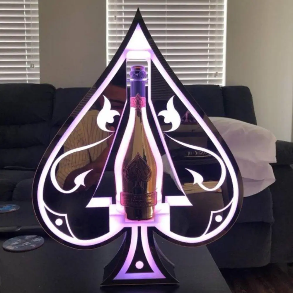 

Rechargeable Color Flashing Armand de Brignac Champagne Dom Perignon Glorifier Display LED Ace of Spade VIP Bottle Presenter