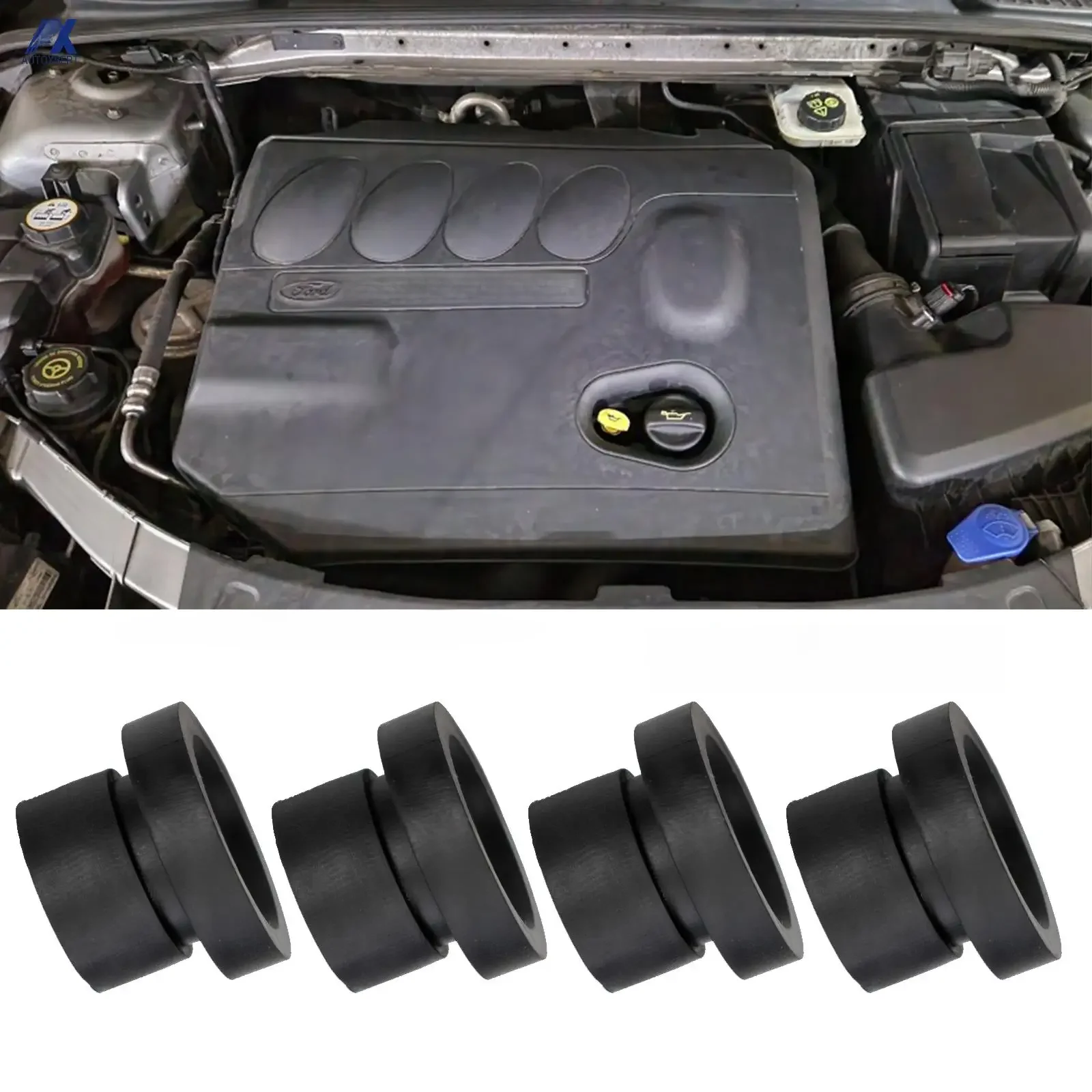 4X couvercle de moteur en caoutchouc œillet tampon de montage bouchon de douille pour Ford Focus 2 MK2 Galaxy C S Max Mondeo Mk4 4 joints de capot de moteur