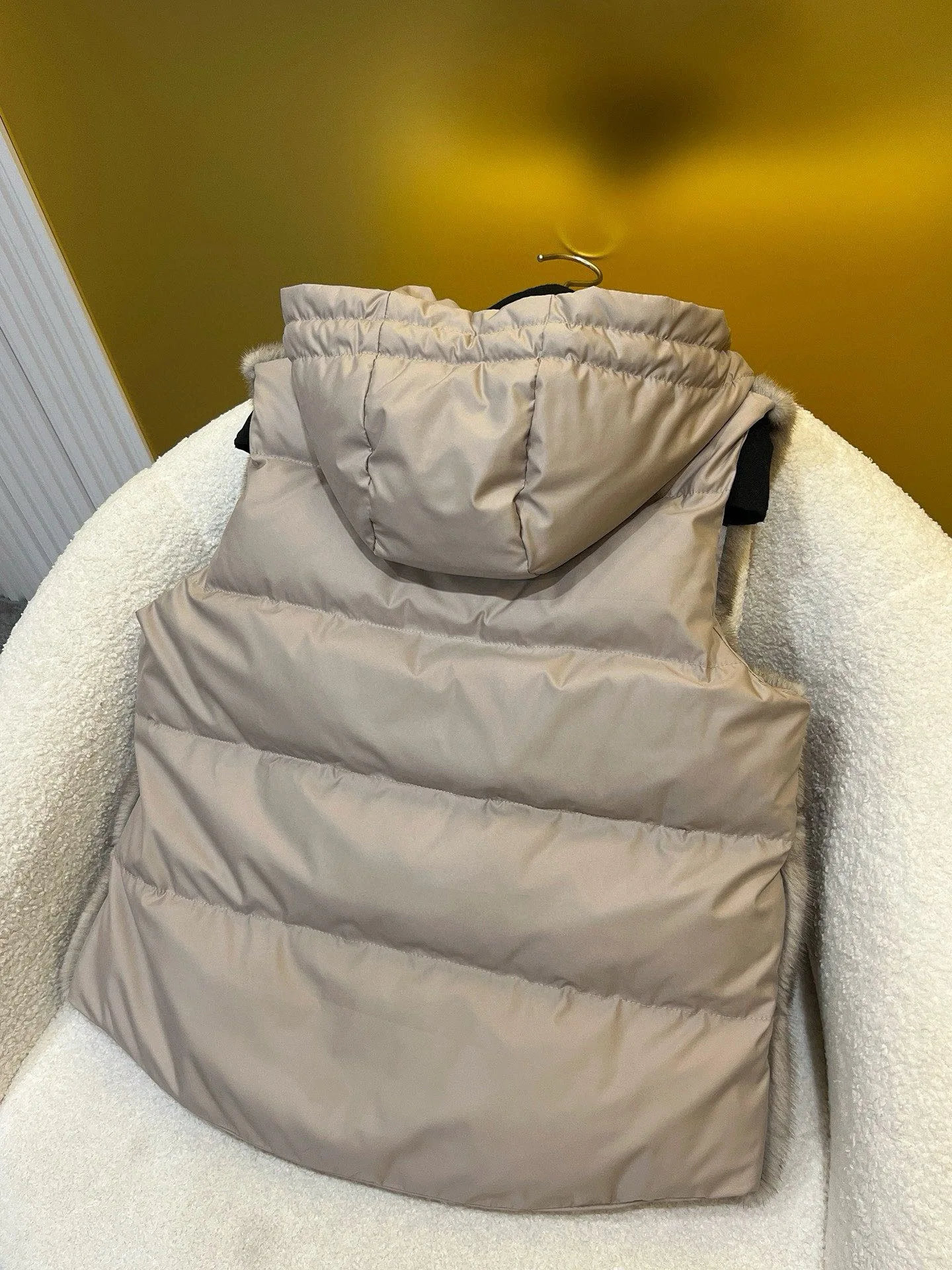 Chaqueta de plumón de doble cara otoño-invierno con piel de visón