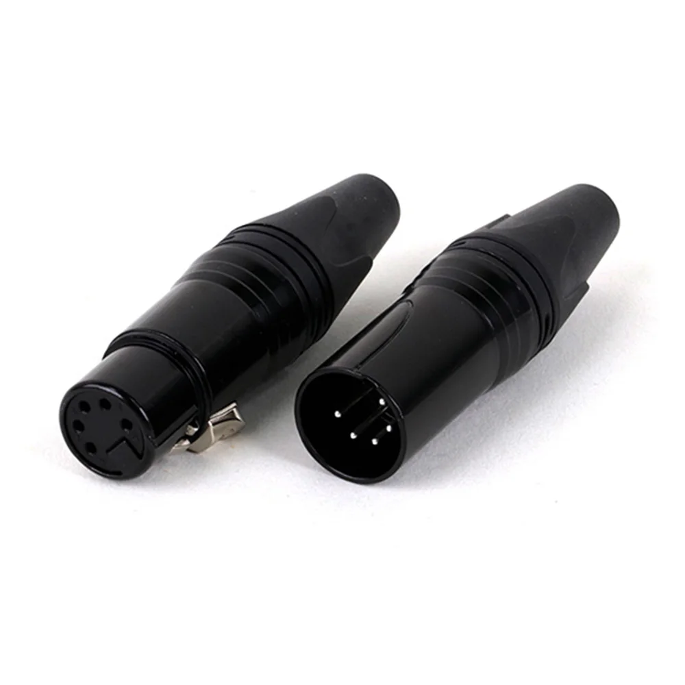 50pcs/25sets XLR Cable Connector, 5Pins XLR Male Plug or Female Jack Adapter for Microphone/MIC, Zinc Alloy Case+Copper Contact