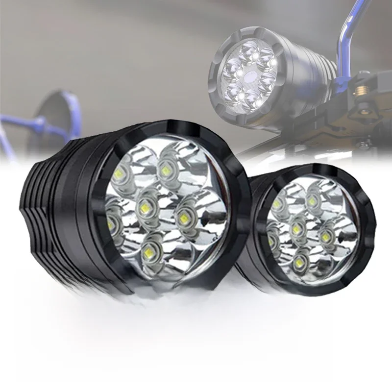 Lumière de Sauna Auxiliaire Étanche pour Moto, 12V, 6 LED, Projecteur, Équipement, Accessoires, 2 Pièces