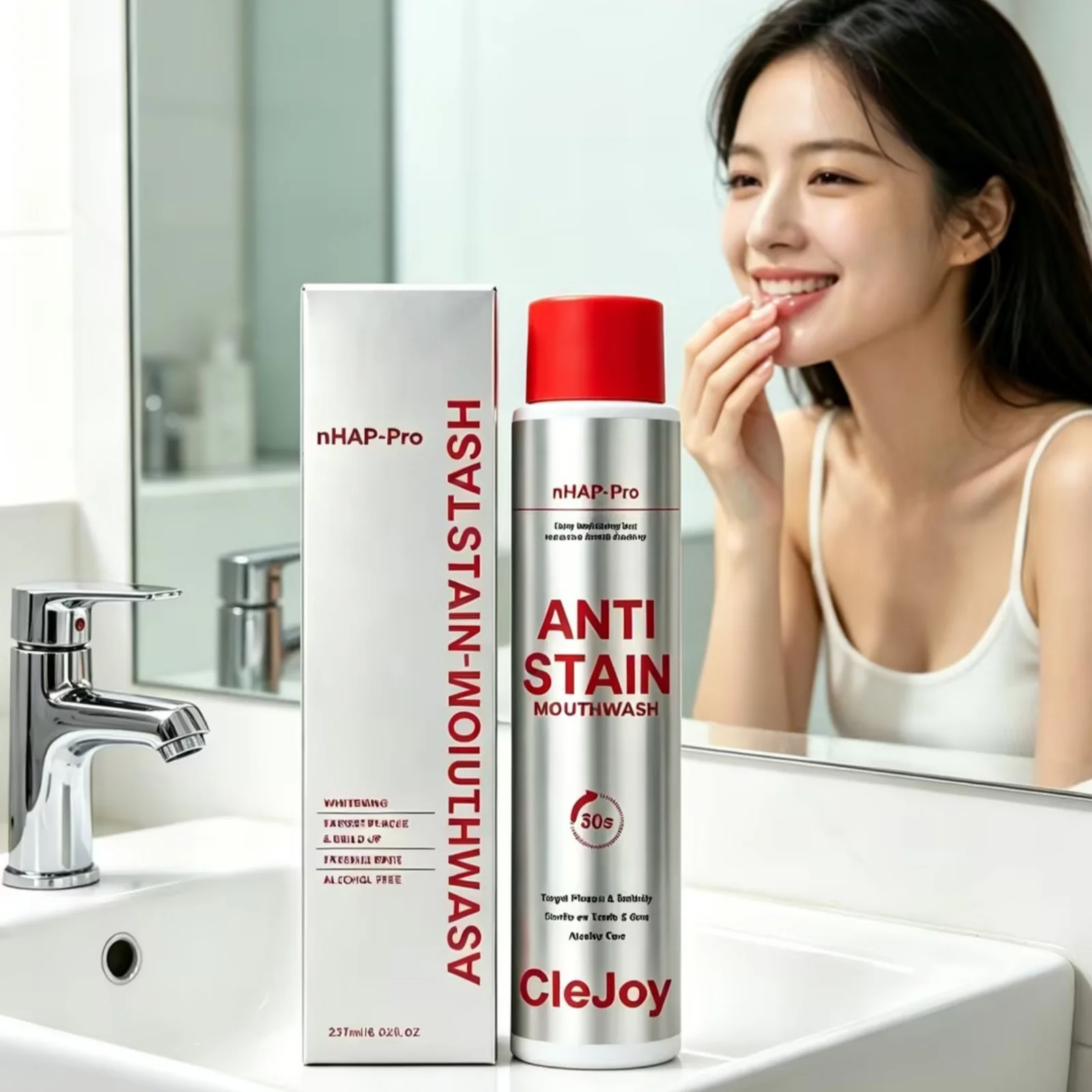 Clejoy Teeth Mouthwash Long Last Freshness Soothing Gums Reduce Stains Restore Teeth Luster Non Irritating Formula Oral Rinse