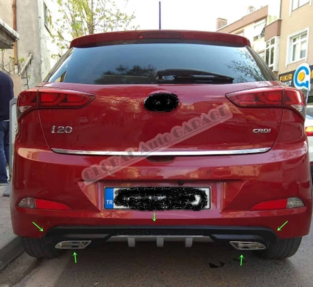 For Hyundai I20 Diffuser 2014 2015 2016 2017 2018 Rear Bumper Extension Attachment Car Styling Auto Accessory Exhaust Universal