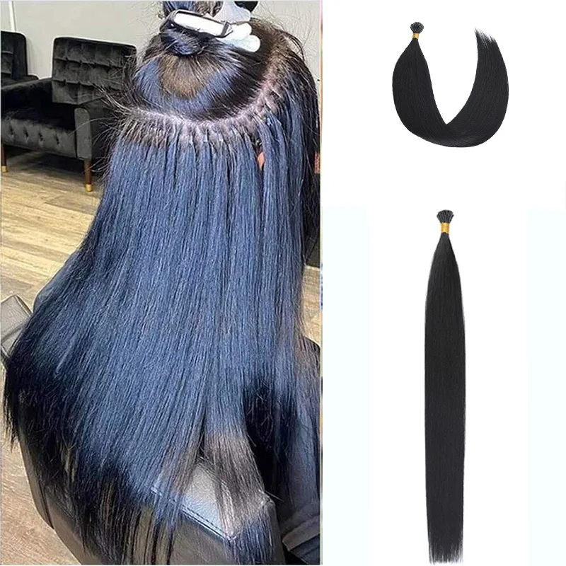 

100 Strand/Pack I Tip Synthetic Hair Extensions 26 Inch Straight I Tip Synthetic Hair High Temperature Fiber Hair Extensions